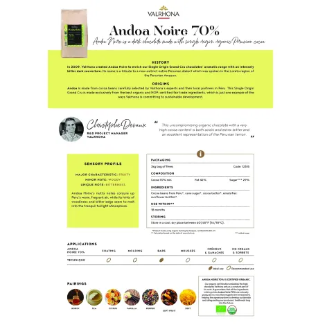 Andoa Noire 70 Single Origin Peru Cocoa